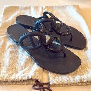 Hermes Sandals Egerie black size 40